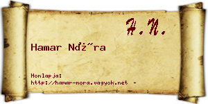 Hamar Nóra névjegykártya