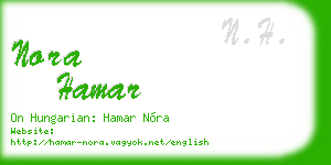 nora hamar business card